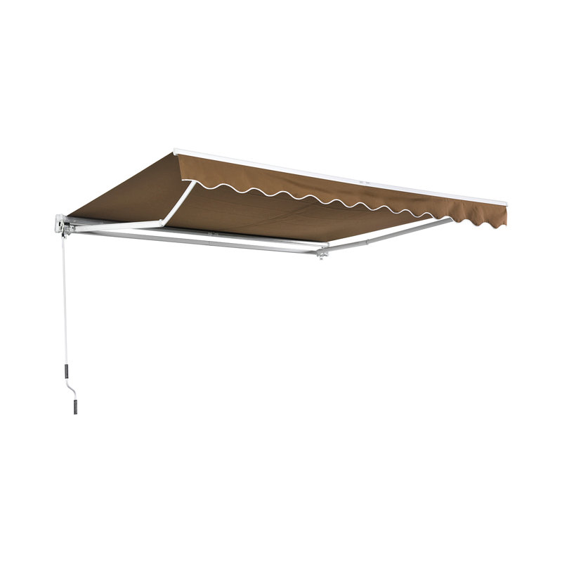 Outsunny Manual Retraction Slope Patio Awning in Coffee & Reviews Wayfair
